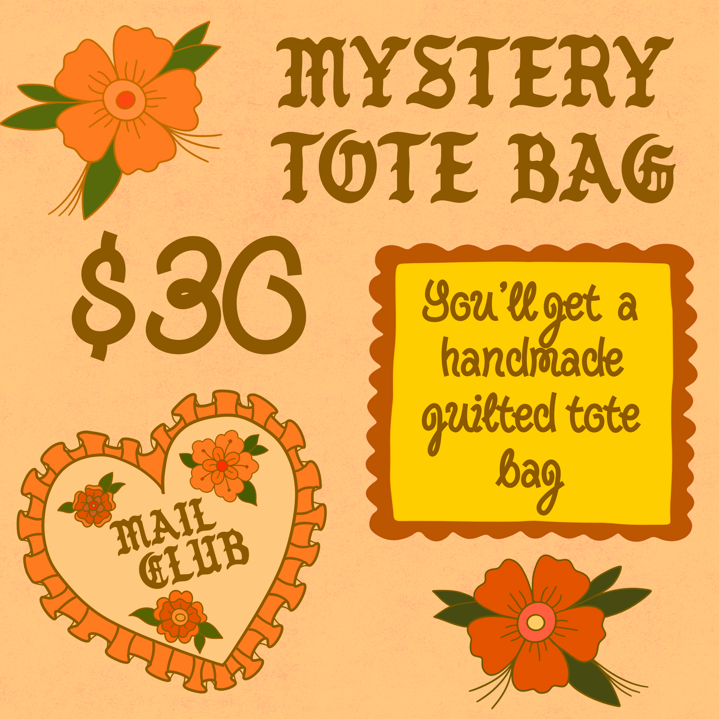 Mail club mystery tote bag