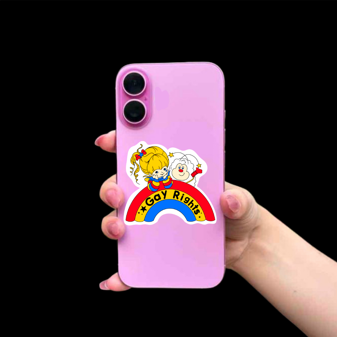 rainbow brite gay rights sticker
