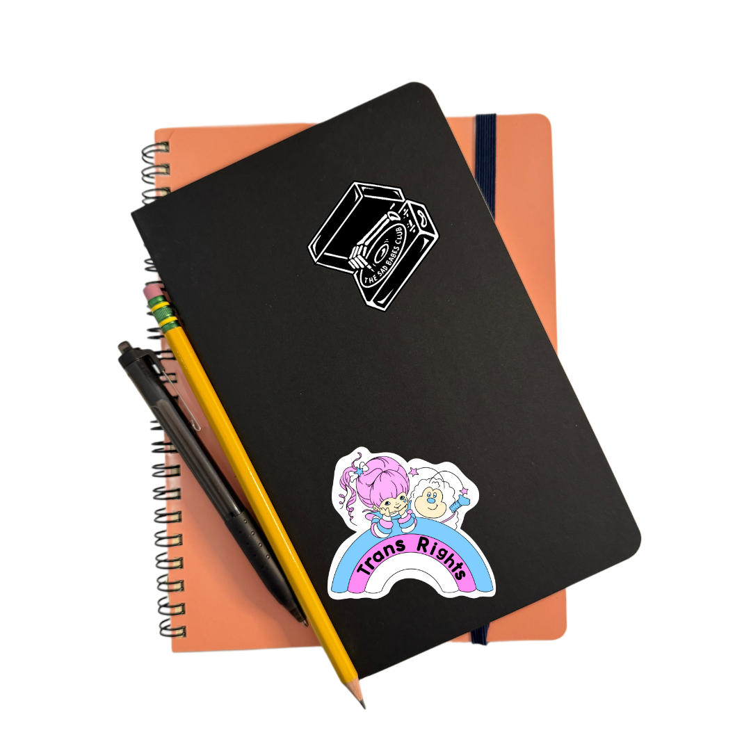 rainbow brite trans rights sticker