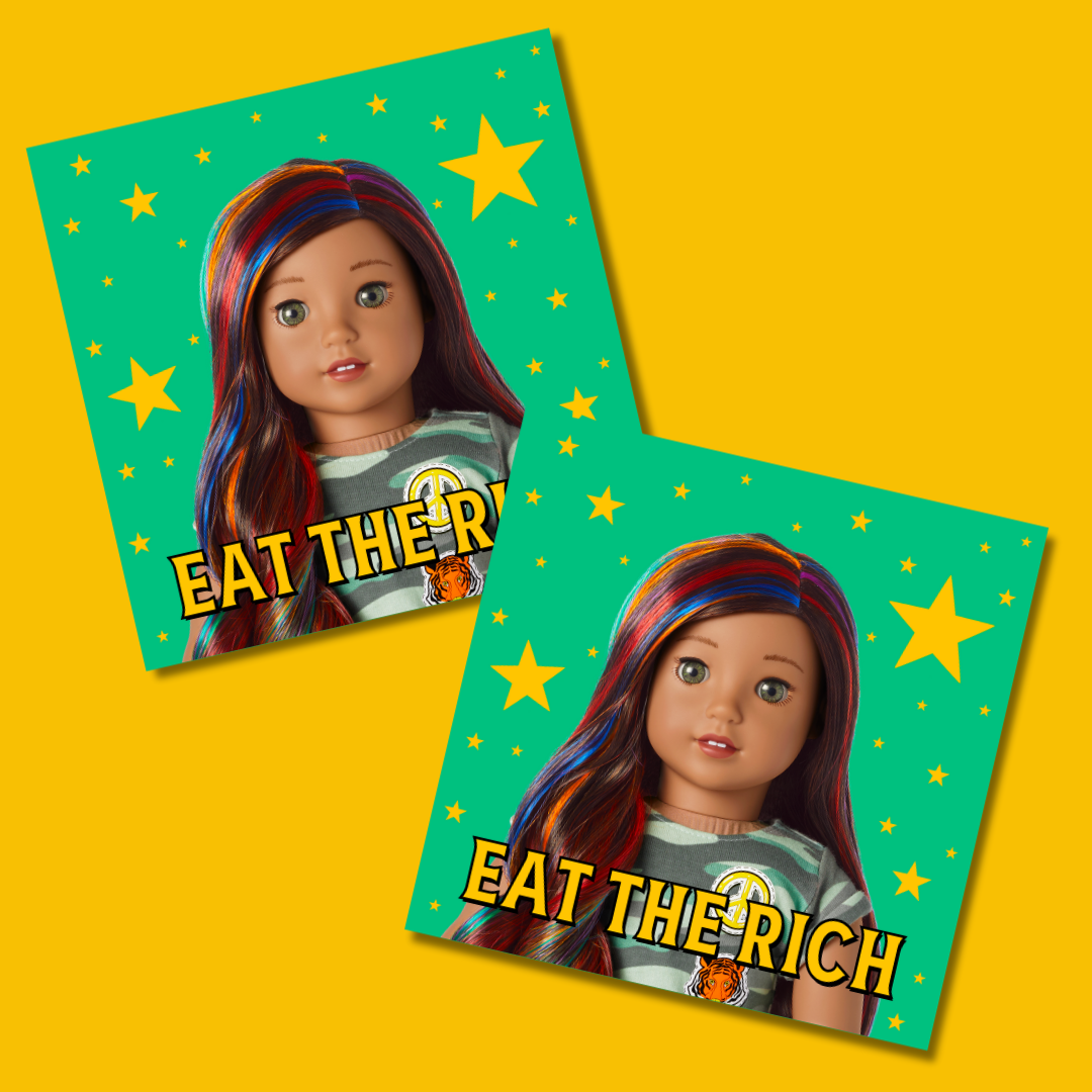 eat the rich doll sticker