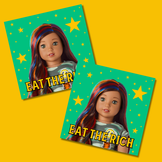 eat the rich doll sticker