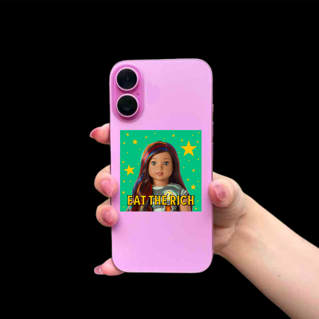 eat the rich doll sticker