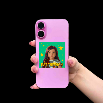 eat the rich doll sticker