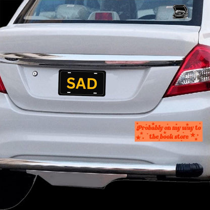 probably on my way to the book store Bumper Sticker,car decal, bumper sticker, plant stickers, cute car decals, weatherproof stickers