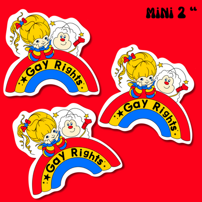 rainbow brite gay rights sticker