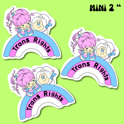 rainbow brite trans rights sticker